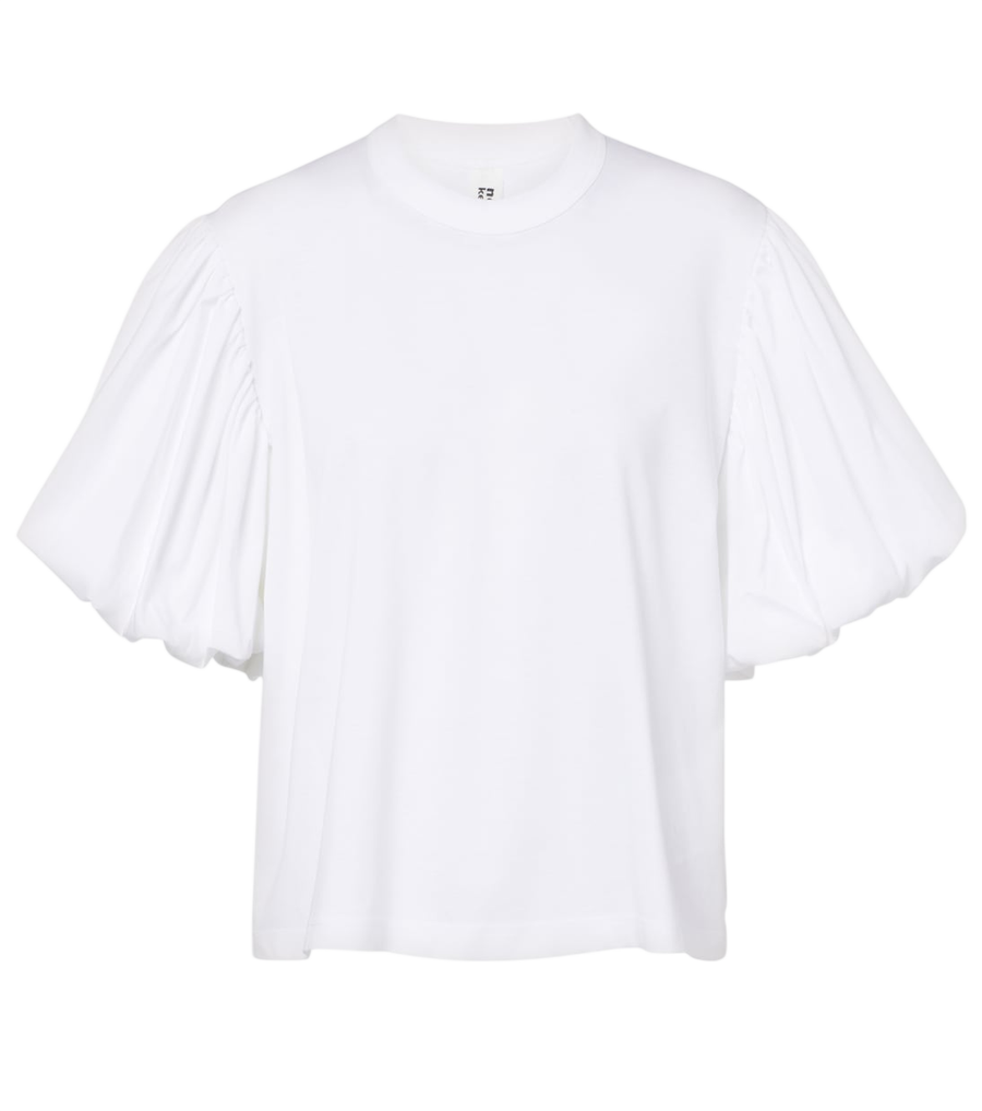 Noir Kei Ninomiya T-shirt in jersey di cotone con maniche a sbuffo