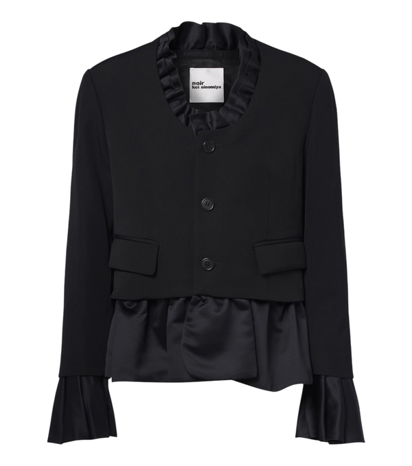 Noir Kei Ninomiya Ruffled peplum wool jacket