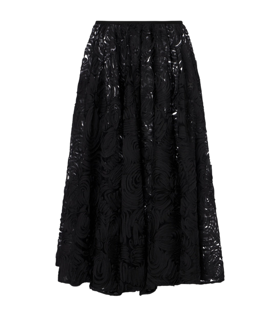 Norma Kamali Embroidered midi skirt