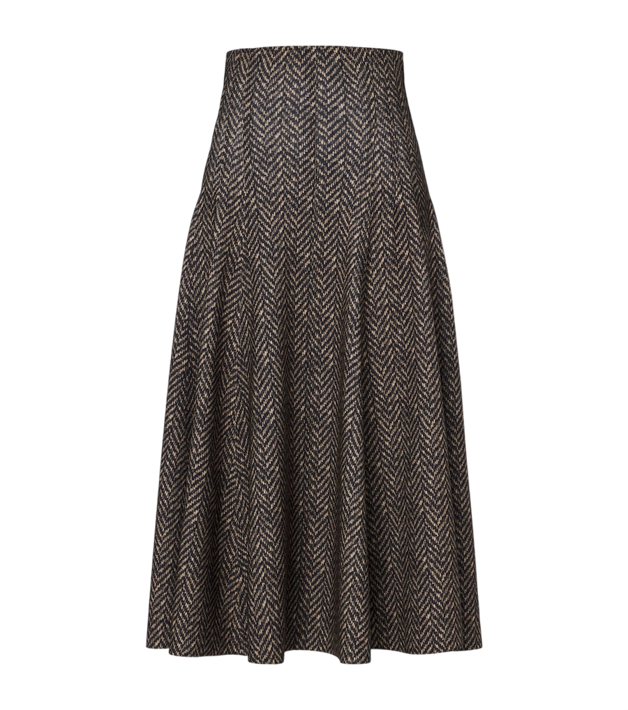 Falda midi plisada de espiga Norma Kamali