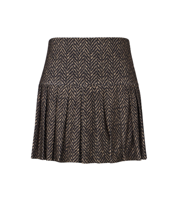 Norma Kamali Herringbone pleated miniskirt