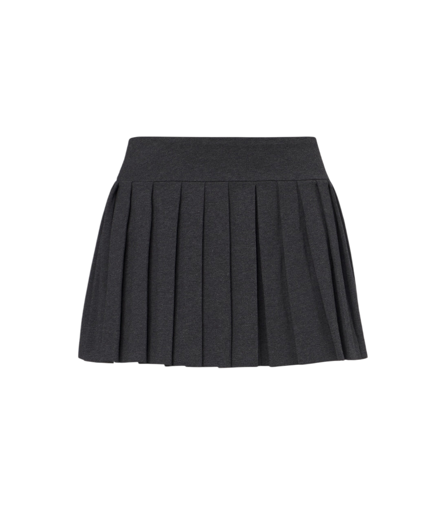 Norma Kamali Pleated cotton-blend miniskirt