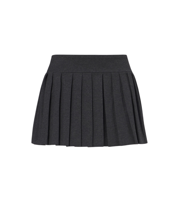 Norma Kamali Pleated cotton-blend miniskirt