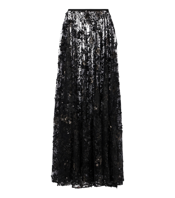 Norma Kamali Sequined lace maxi skirt