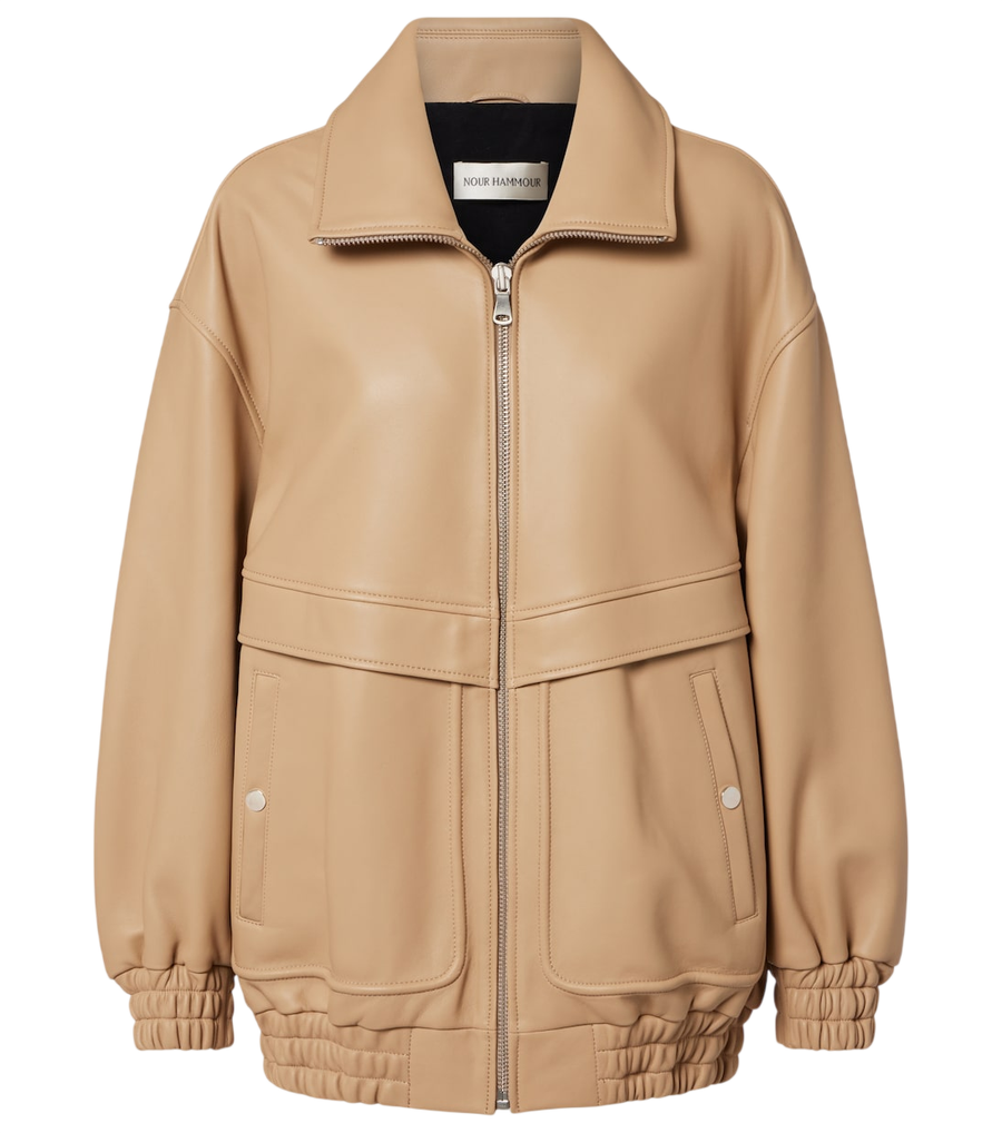 Nour Hammour Beck leather bomber jacket