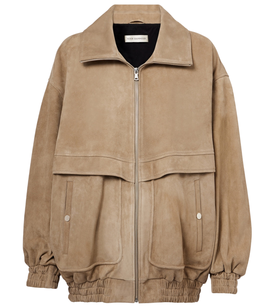 Nour Hammour Beck suede bomber jacket