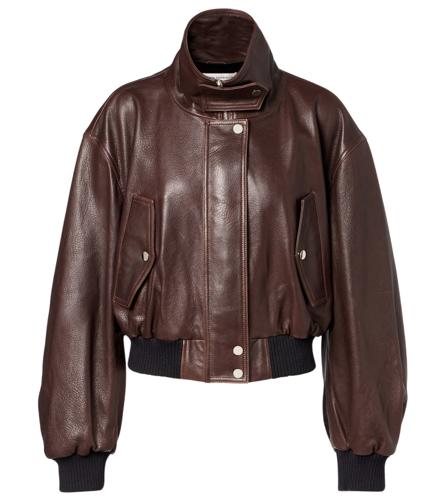 Nour Hammour Briar leather bomber jacket
