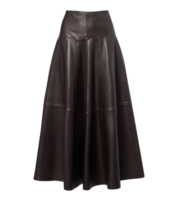 Jupe midi en cuir Daria de Nour Hammour
