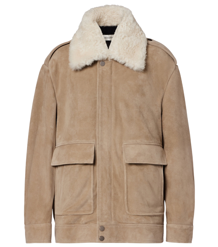 Nour Hammour Drey shearling-trimmed suede jacket