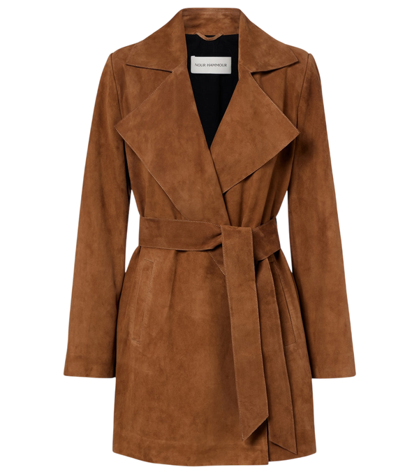 Nour Hammour Kerry suede coat