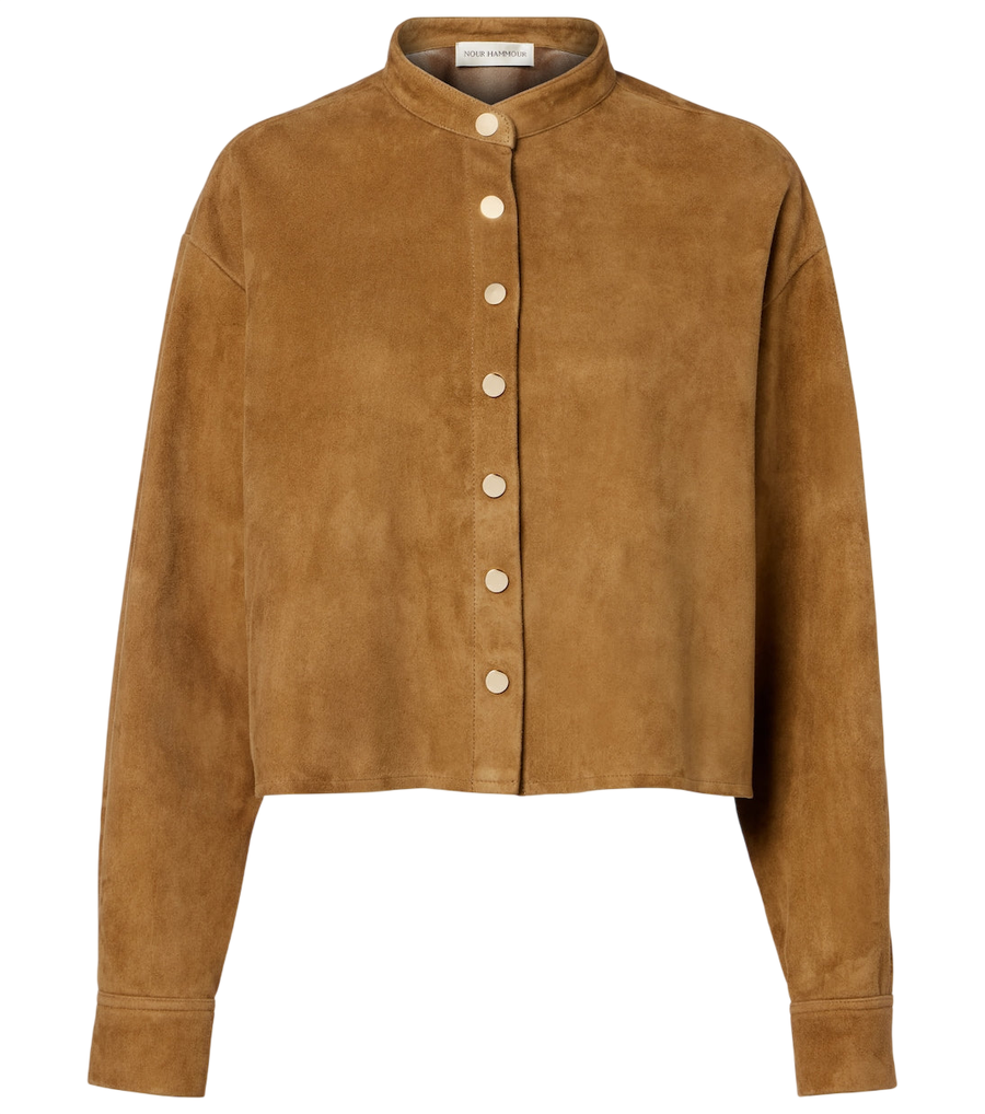 Nour Hammour Lucien suede cropped jacket