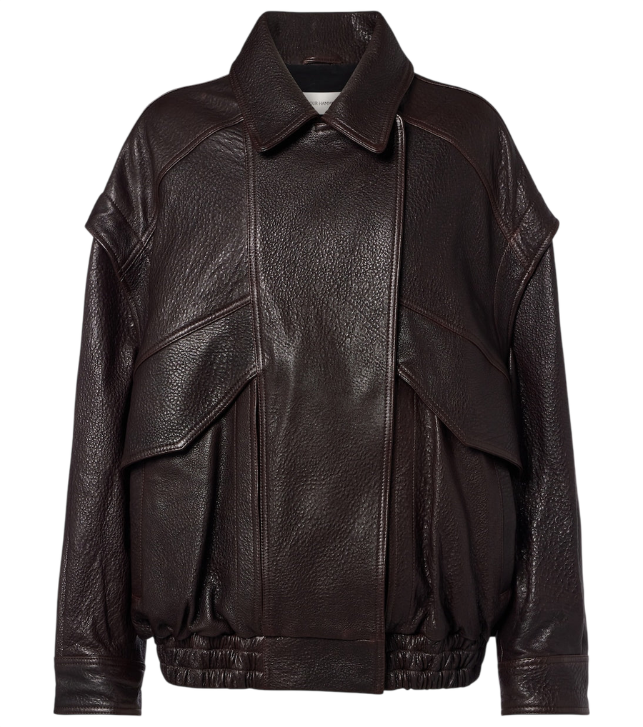 Nour Hammour Micah leather bomber jacket