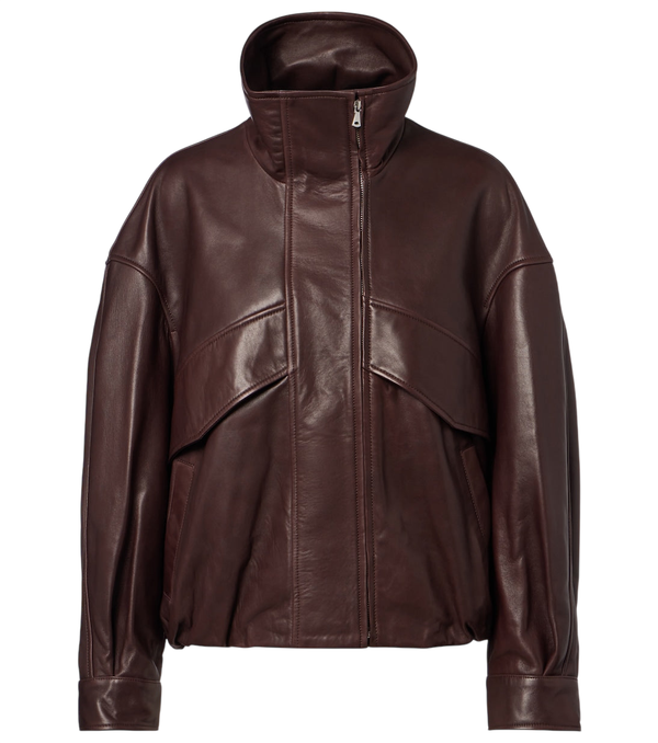 Nour Hammour Roland leather bomber jacket