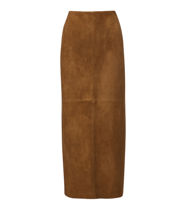 Nour Hammour Selly suede midi skirt