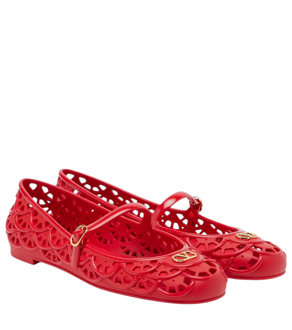 Valentino Garavani  Ondette VLogo Scalloped Mary Jane Flats