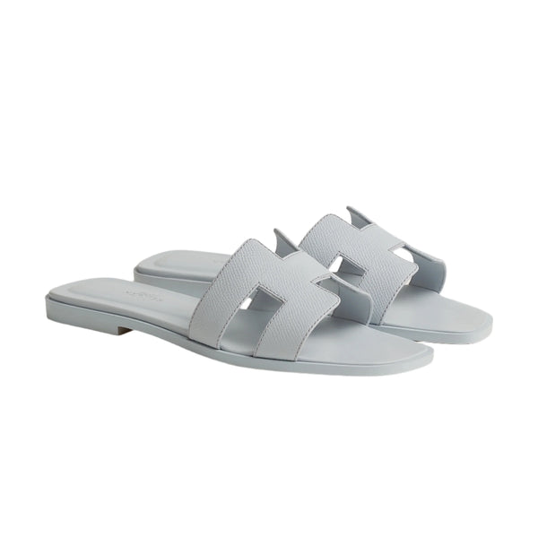 Hermès Oran Bleu Glacier sandals