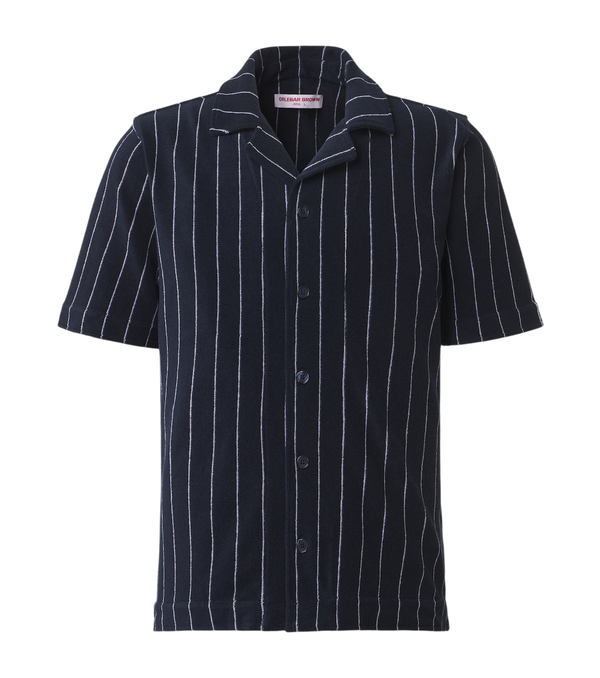 Orlebar Brown Hawkin striped cotton terry shirt