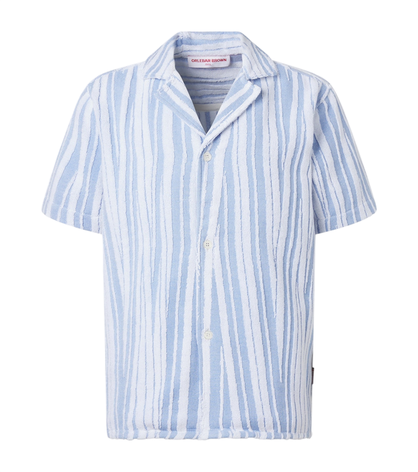 Orlebar Brown Howel striped cotton toweling shirt
