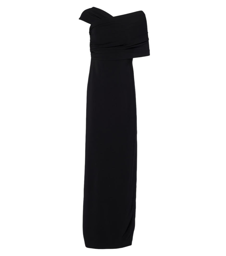 Robe de soirée asymétrique en crêpe Oscar de la Renta