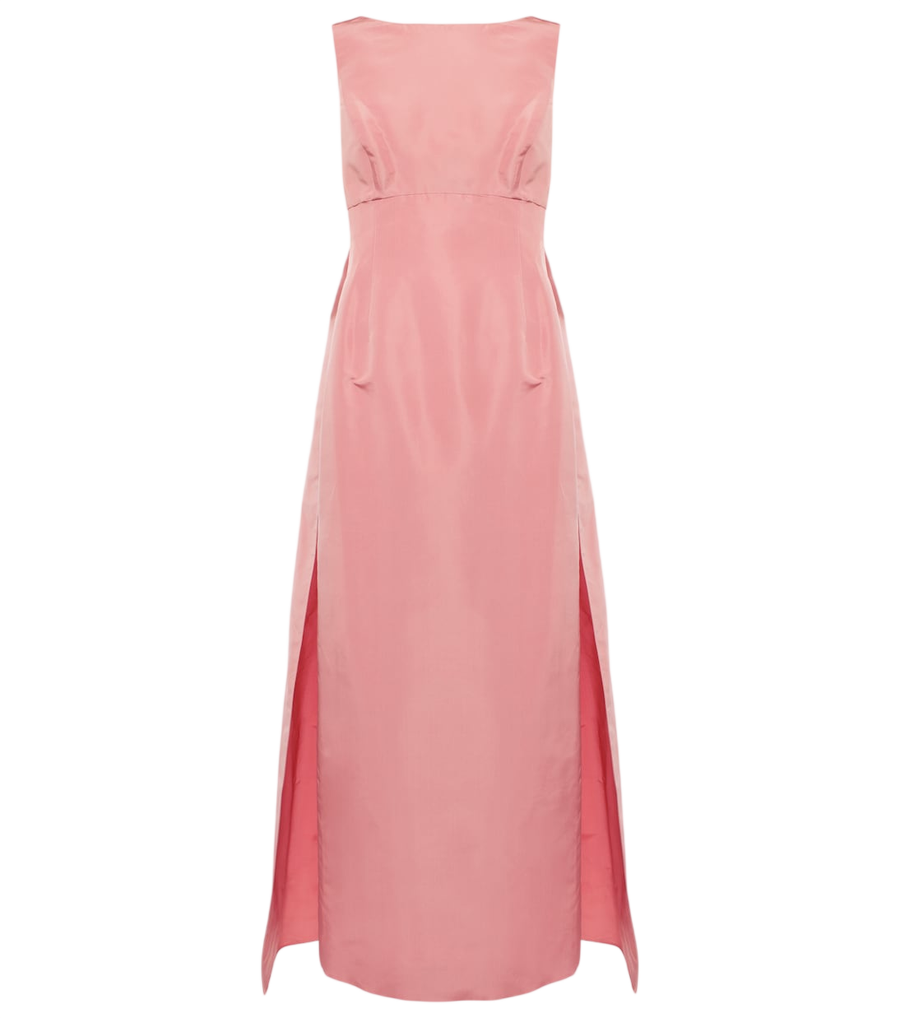 Oscar de la Renta Caped silk faille gown