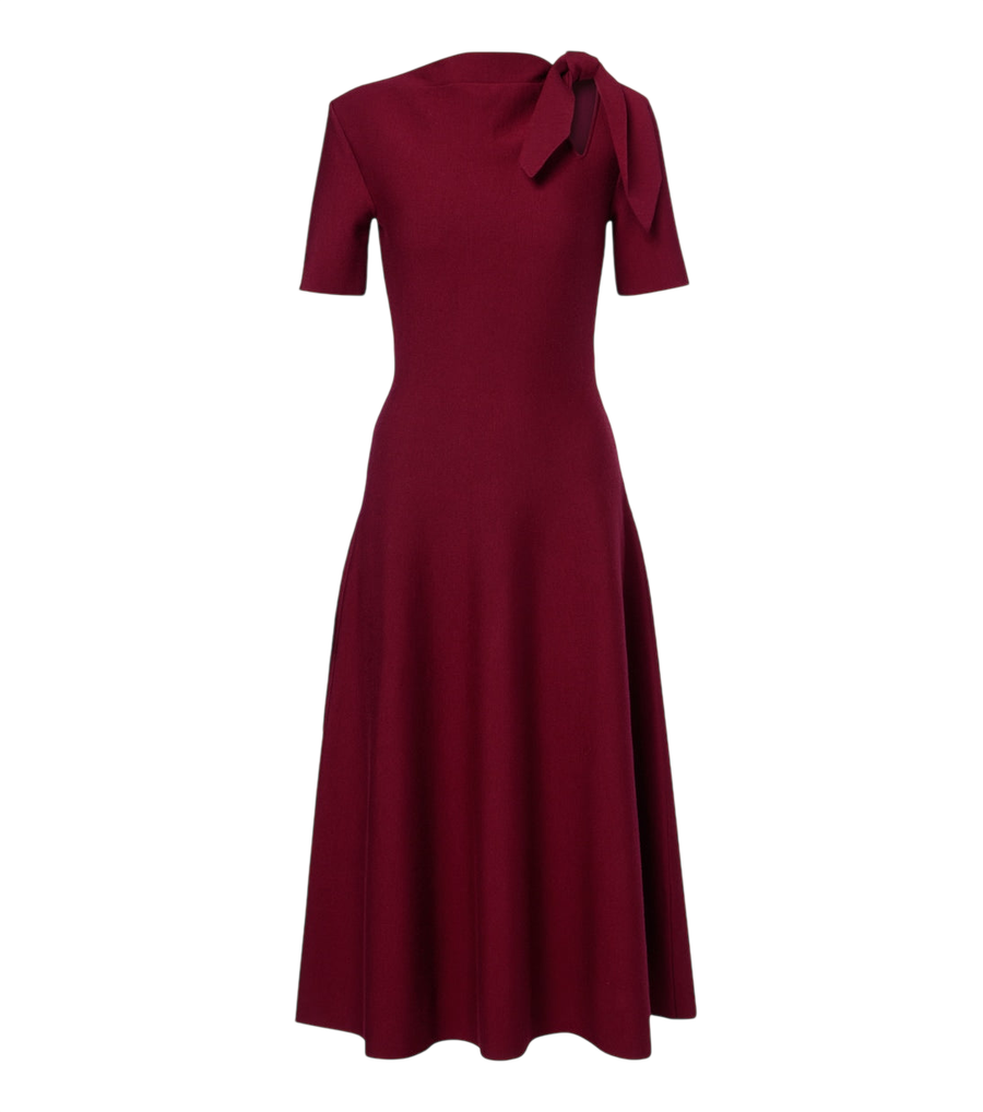 Oscar de la Renta Cutout wool-blend midi dress