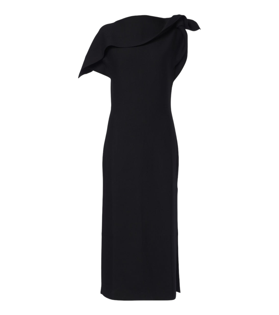 Oscar de la Renta Draped wool-blend midi dress
