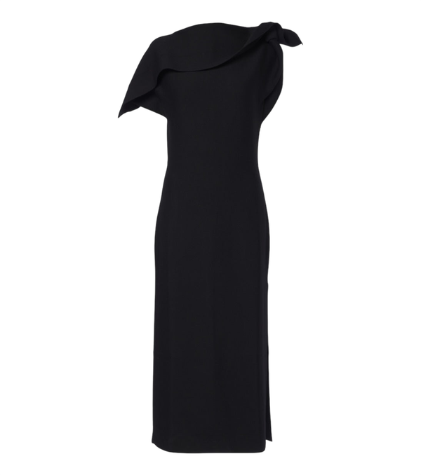 Oscar de la Renta Draped wool-blend midi dress