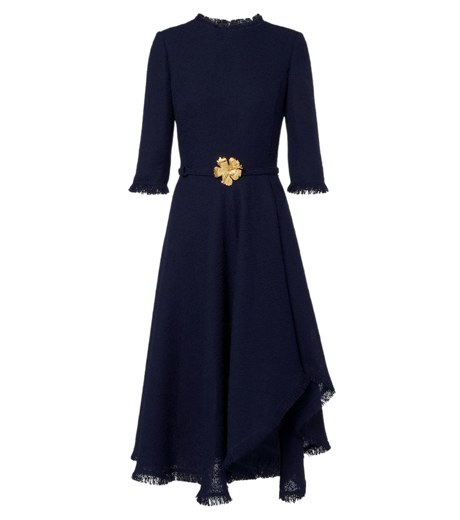 Oscar de la Renta Embellished tweed midi dress