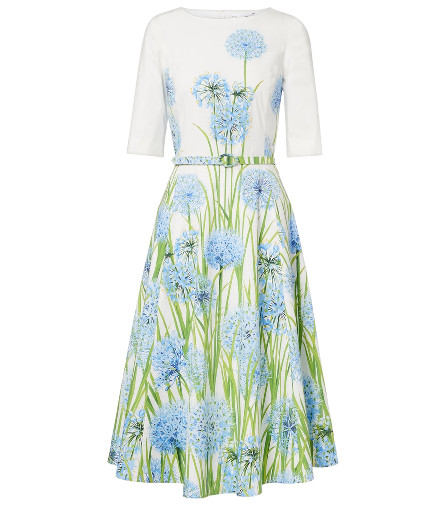 Oscar de la Renta Floral cotton-blend poplin midi dress