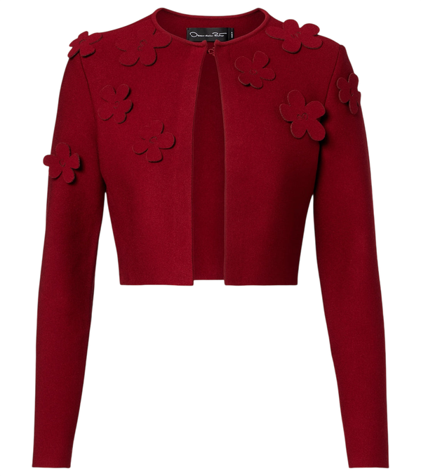 Oscar de la Renta Floral cropped cardigan