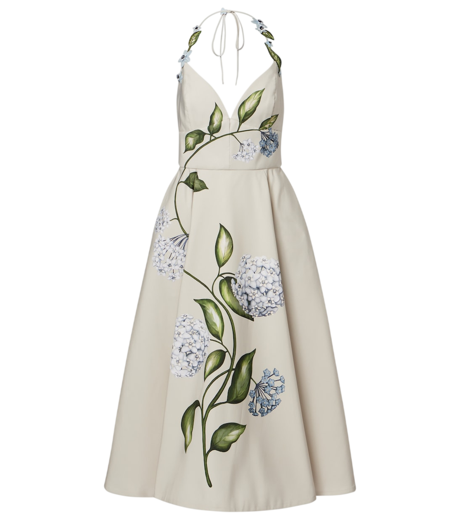 Vestido de cóctel de falla floral de Oscar de la Renta