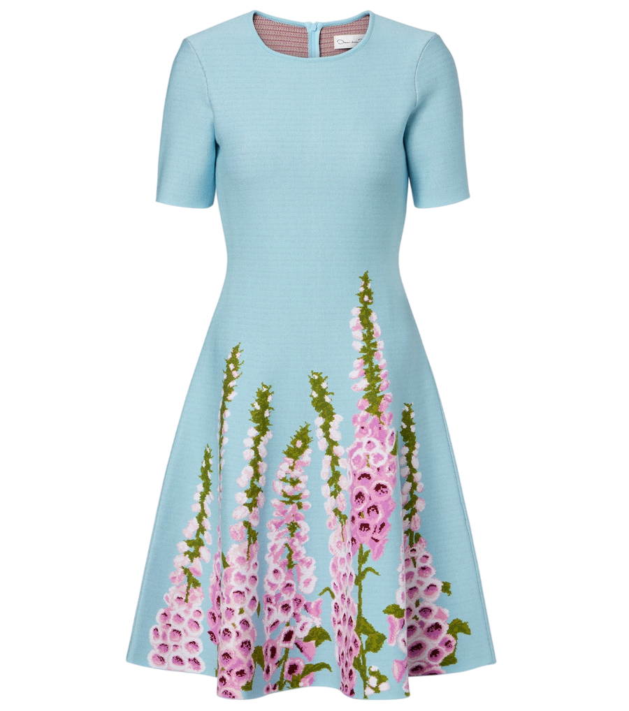 Oscar de la Renta Floral jacquard minidress