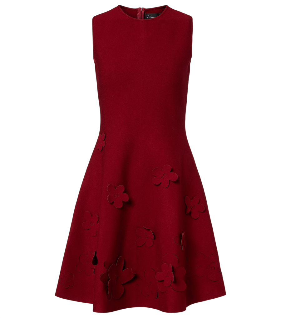 Oscar de la Renta Floral knitted minidress
