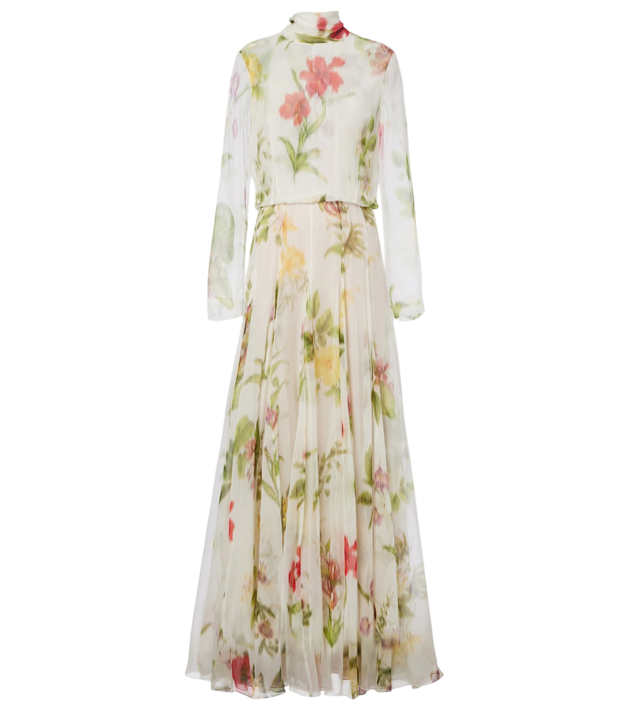 Oscar de la Renta Floral silk chiffon gown
