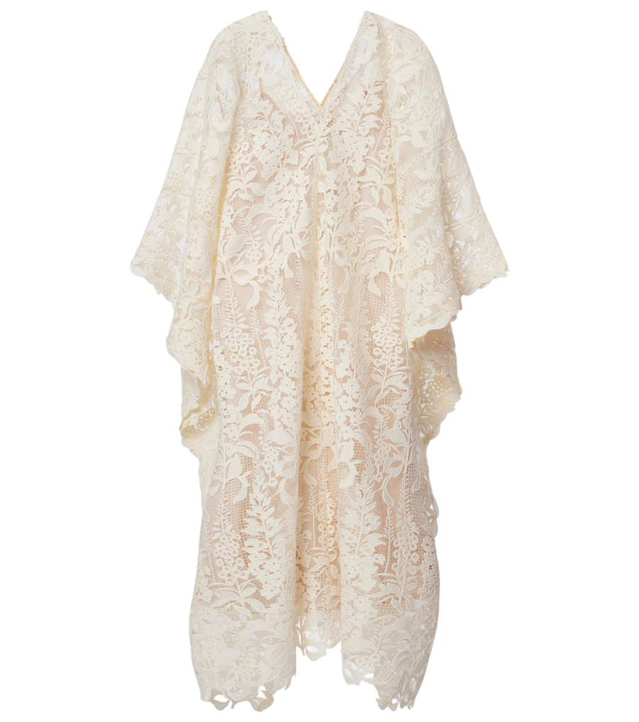 Caftan Oscar de la Renta en dentelle guipure