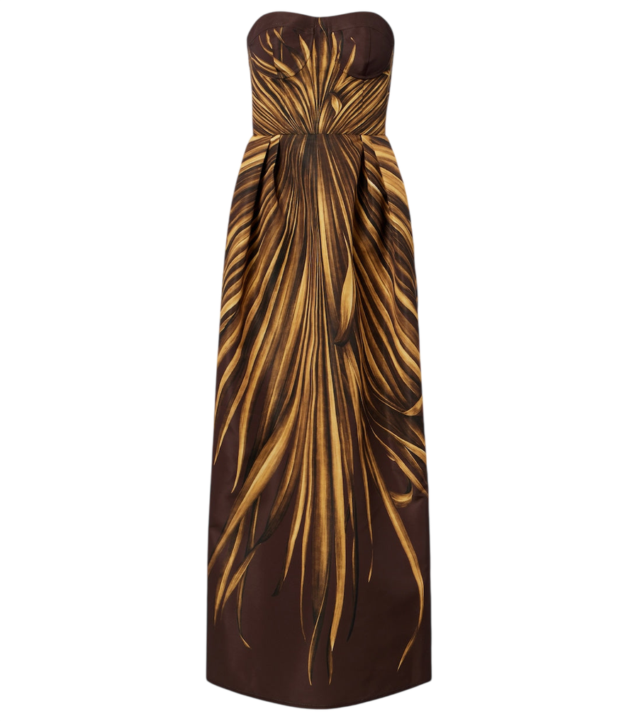 Oscar de la Renta Printed bustier gown