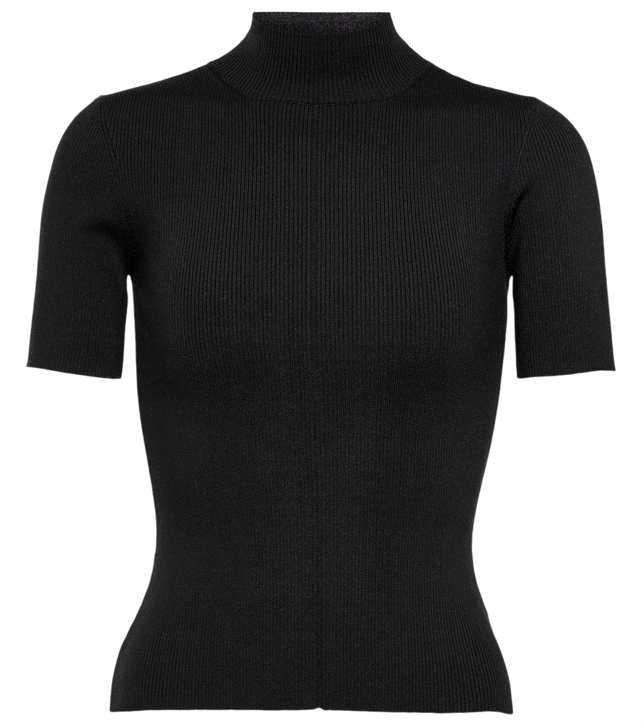 Oscar de la Renta Ribbed-knit silk-blend top