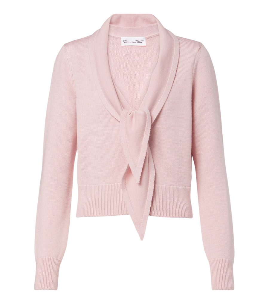 Oscar de la Renta Tie-neck virgin wool cardigan