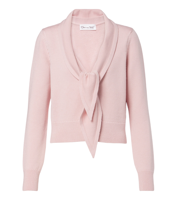 Oscar de la Renta Tie-neck virgin wool cardigan