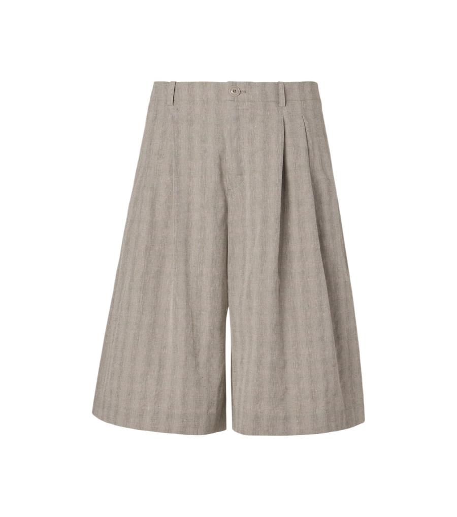 Our Legacy Split striped cotton and linen-blend capri pants
