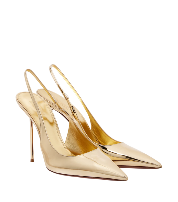 Paris Texas Lidia sapatos de salto slingback em couro metálico