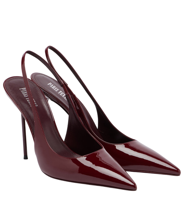 Paris Texas Lidia sapatos de salto com tira no calcanhar em couro envernizado