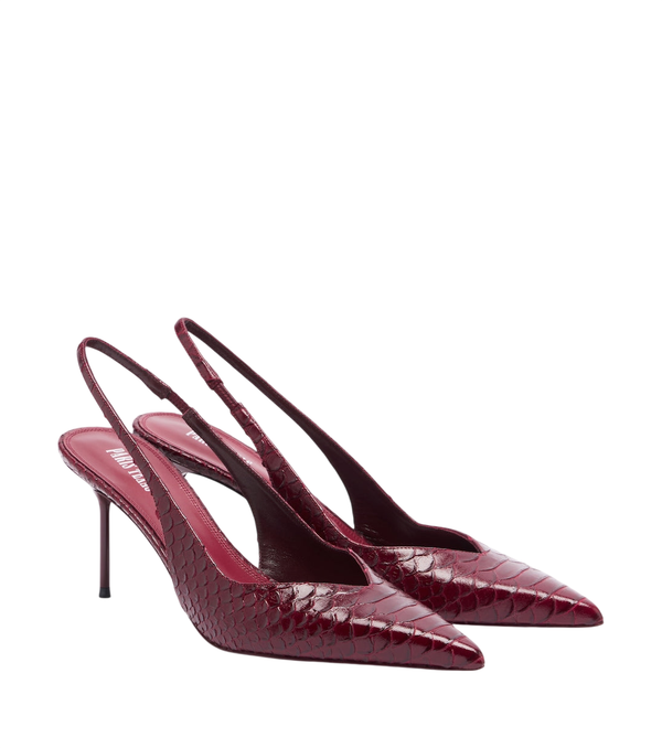 Paris Texas Lidia snake-effect leather slingback pumps