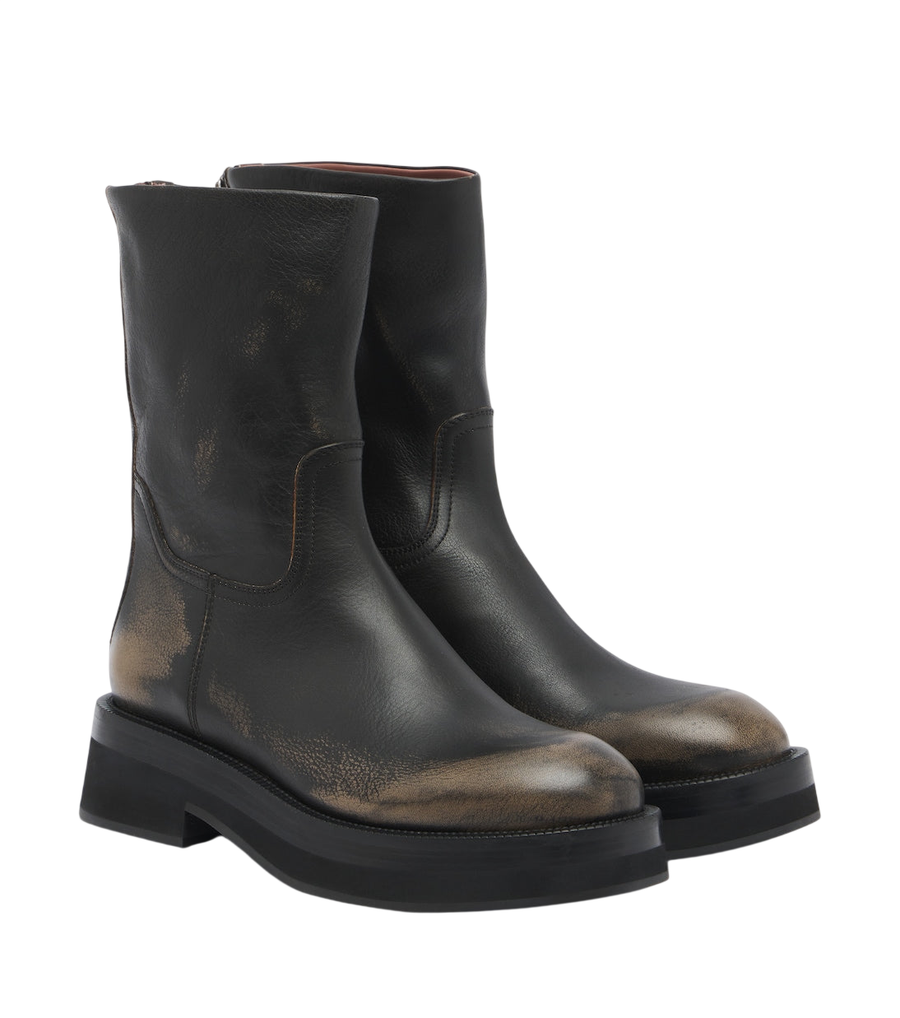 Paris Texas Napa faded leather ankle boots