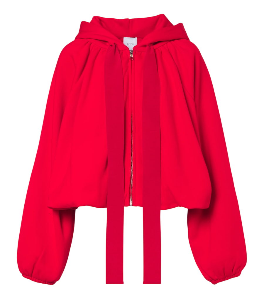 Sweat à capuche zippé en coton Patou