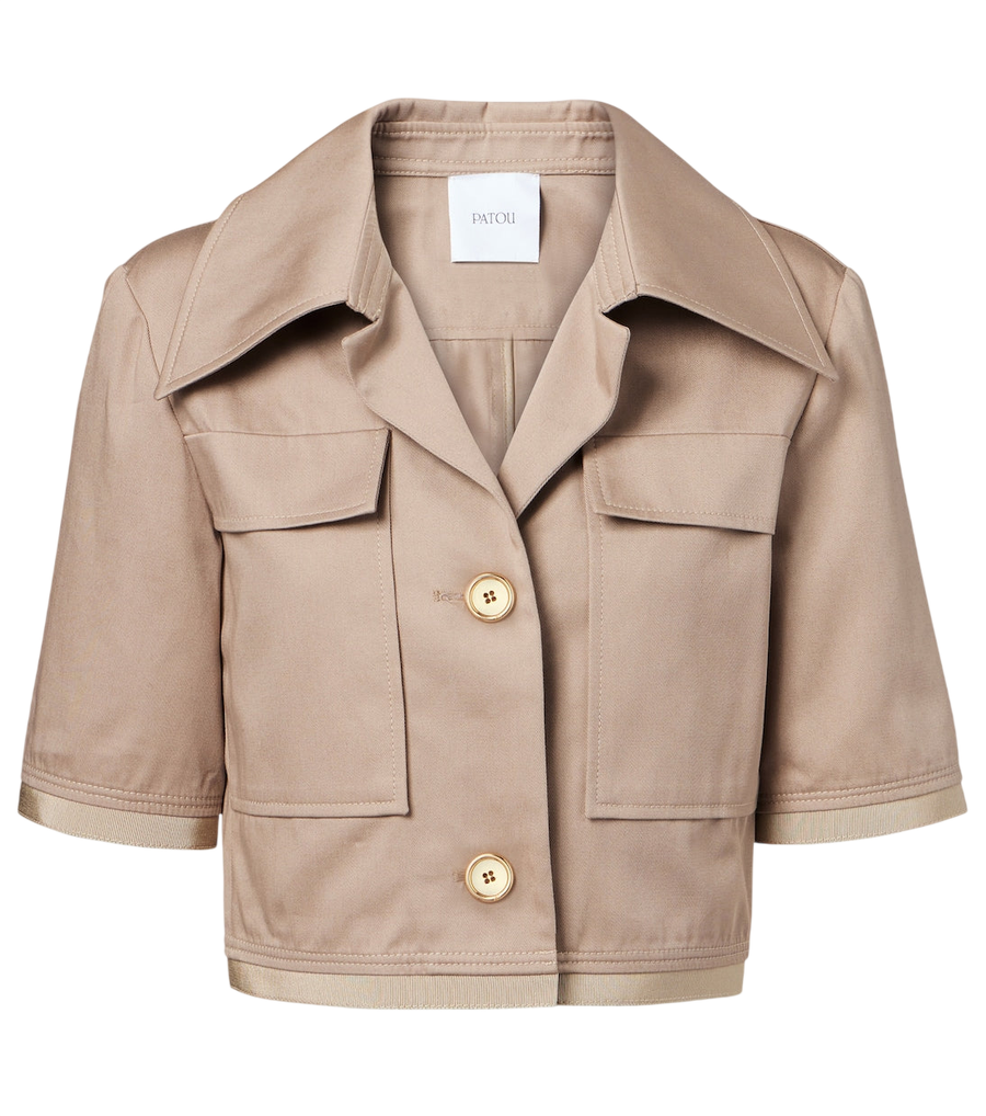 Patou Cropped cotton gabardine jacket