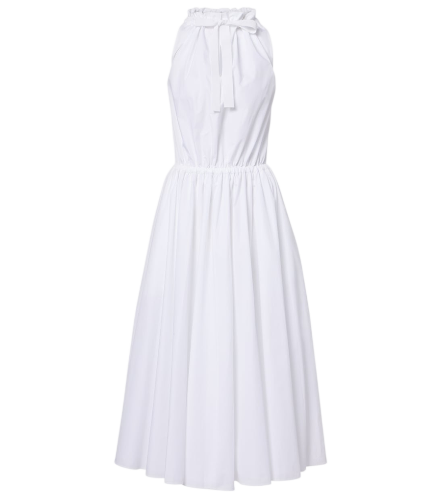 Patou Gathered cotton midi dress