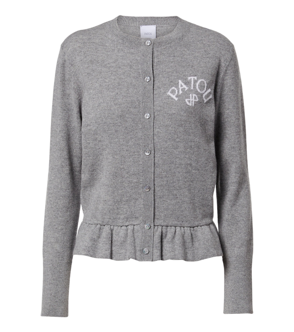 Patou Jacquard logo wool and cashmere cardigan