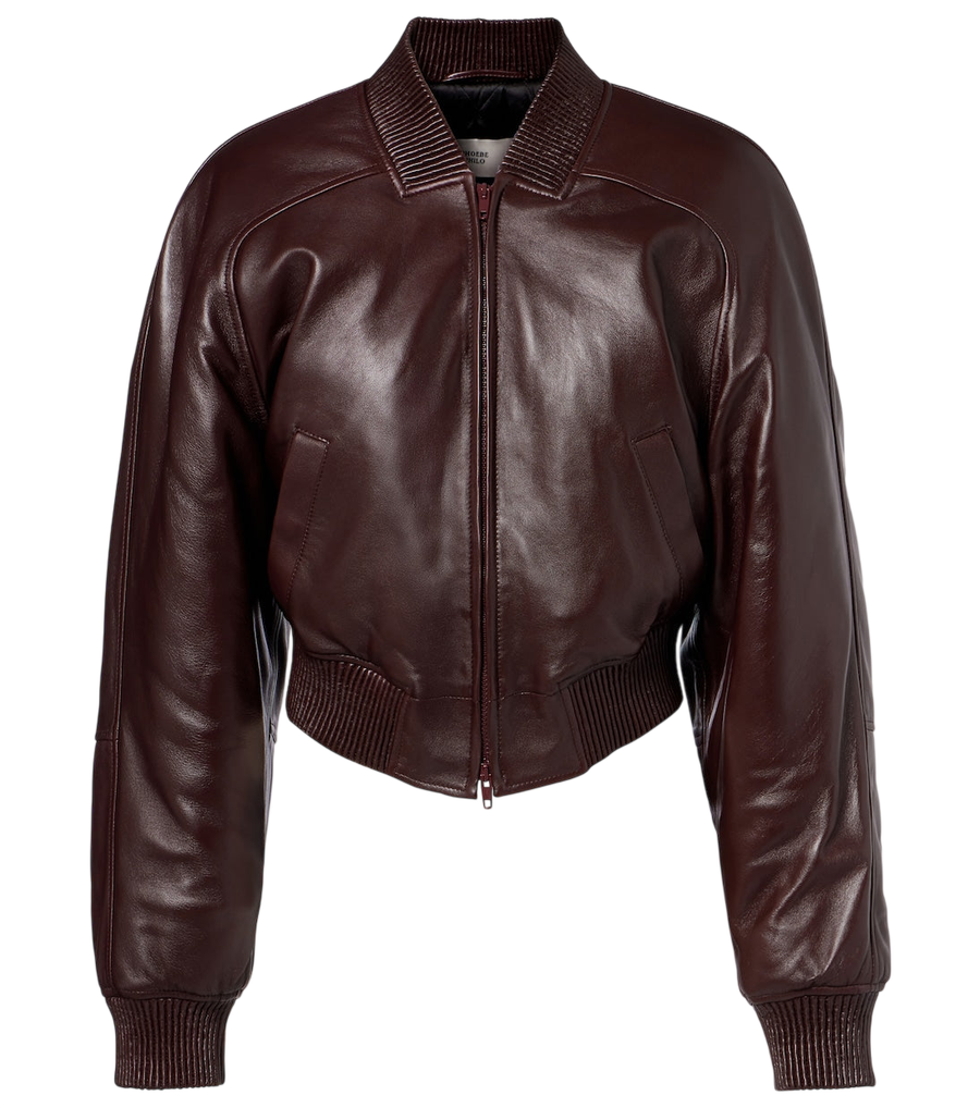 Phoebe Philo Cropped leather bomber jacket