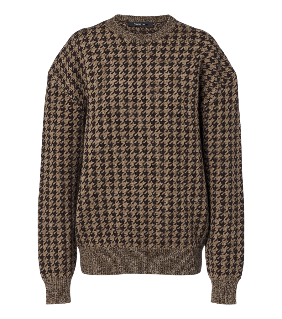 Phoebe Philo Houndstooth wool and cashmere sweater